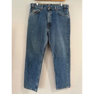 Levis 505 Mens Jeans‎ W36 L30 Blue Denim Regular Fit Straight Pants Orange tab